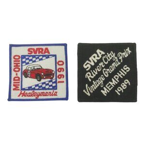 SVRA Patches River City 89 Healeymania 90 Sportscar Vintage Racing Association